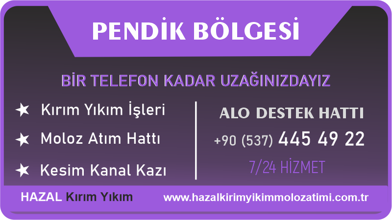 Pendik Kırım Yıkım Moloz Alım ve Kesim Hizmetleri